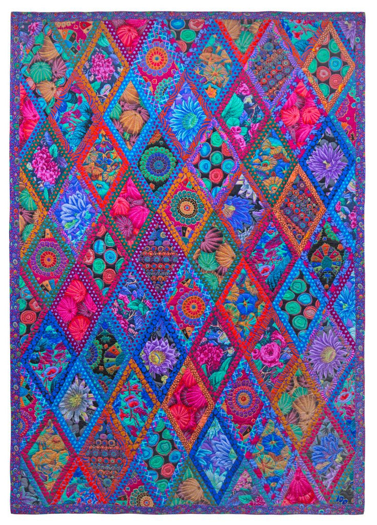KAFFE FASSETT COLLECTIVE - QUILTS IN BURANO - MIDNIGHT DIAMONDS QUILT KIT - Artistic Quilts with Color