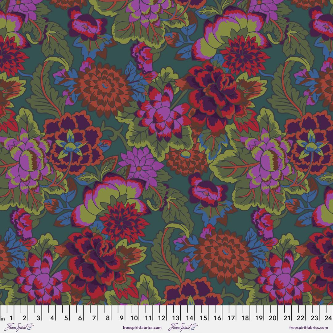 KAFFE FASSETT - KFC FEBRUARY 2022 - Cloisonne, Teal - Artistic Quilts with Color