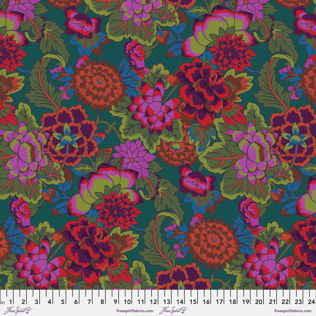 KAFFE FASSETT - KFC FEBRUARY 2022 - Cloisonne, Teal - Artistic Quilts with Color