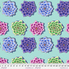 KAFFE FASSETT - KFC FEBRUARY 2022 - Shadow Flower, Aqua - Artistic Quilts with Color