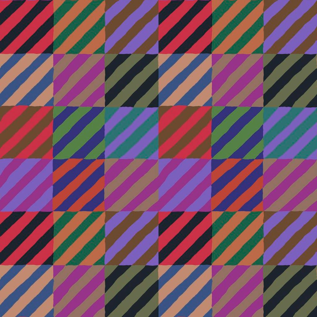 KAFFE FASSETT - KFC FEBRUARY 2022 -  Regimental Ties, Dark - Artistic Quilts with Color