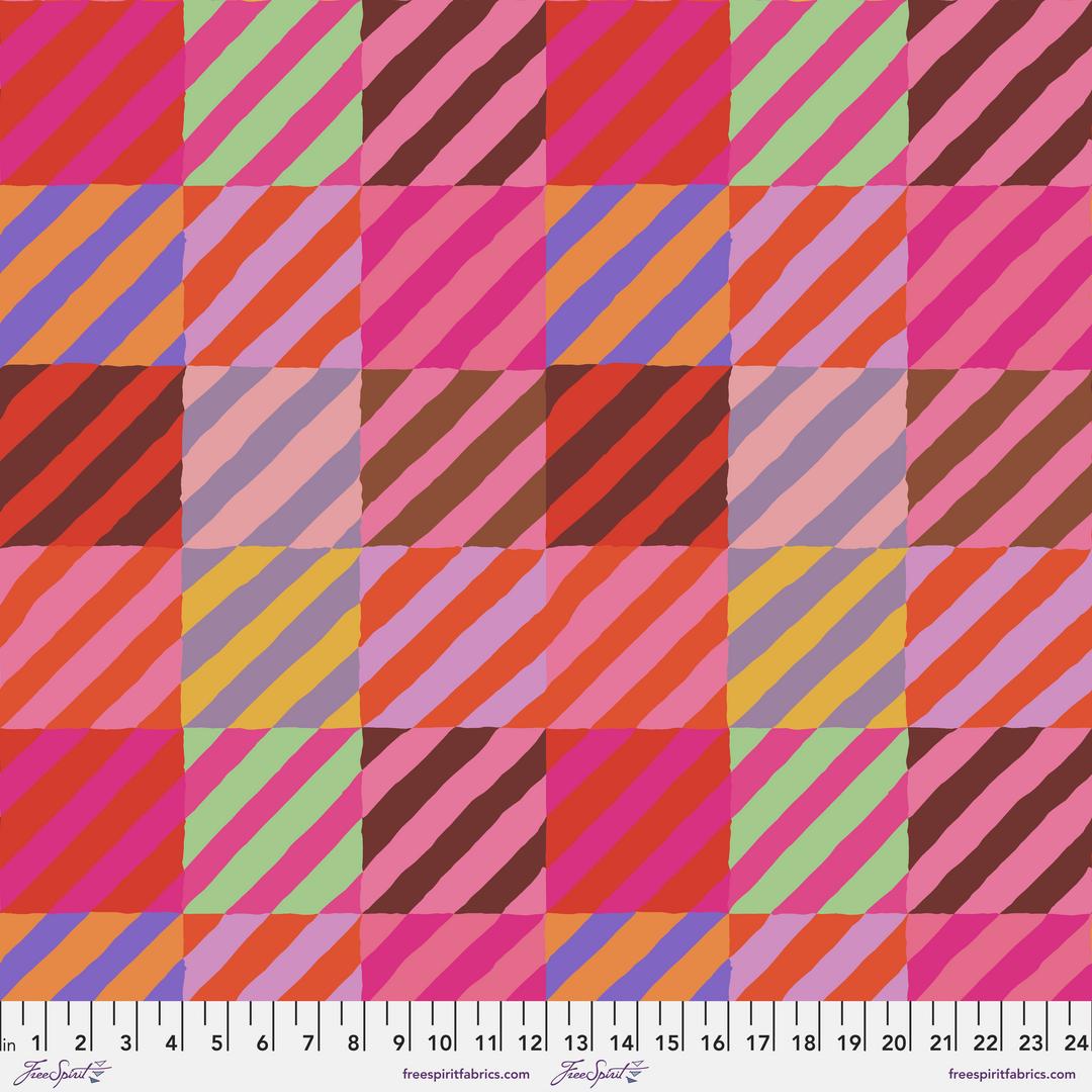 KAFFE FASSETT - KFC FEBRUARY 2022 -  Regimental Ties, Red - Artistic Quilts with Color