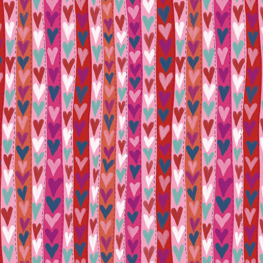KEIKO GOKE - OH HAPPY DAY - Trailing Hearts, Pink - Artistic Quilts with Color