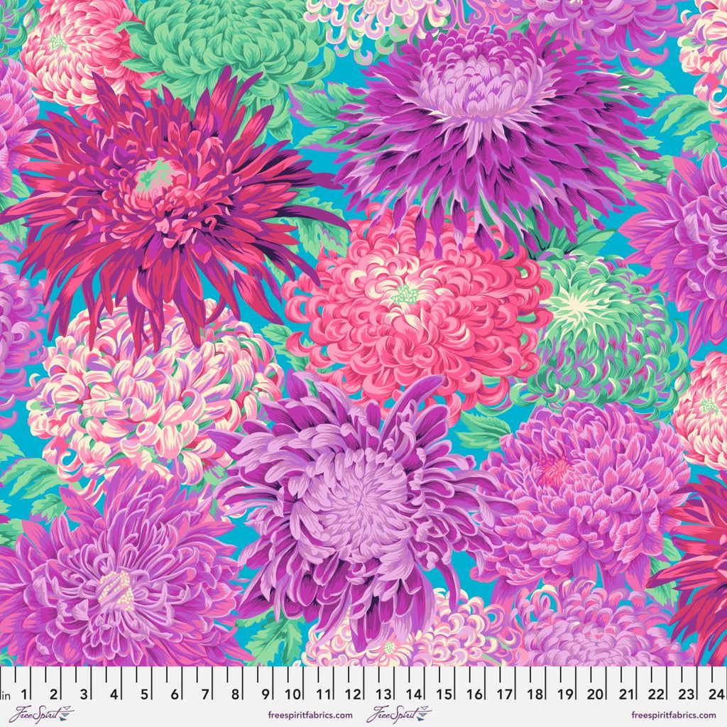 KAFFE FASSETT - KFC FEBRUARY 2022 - Japanese Chrysanthemum, Magenta - Artistic Quilts with Color