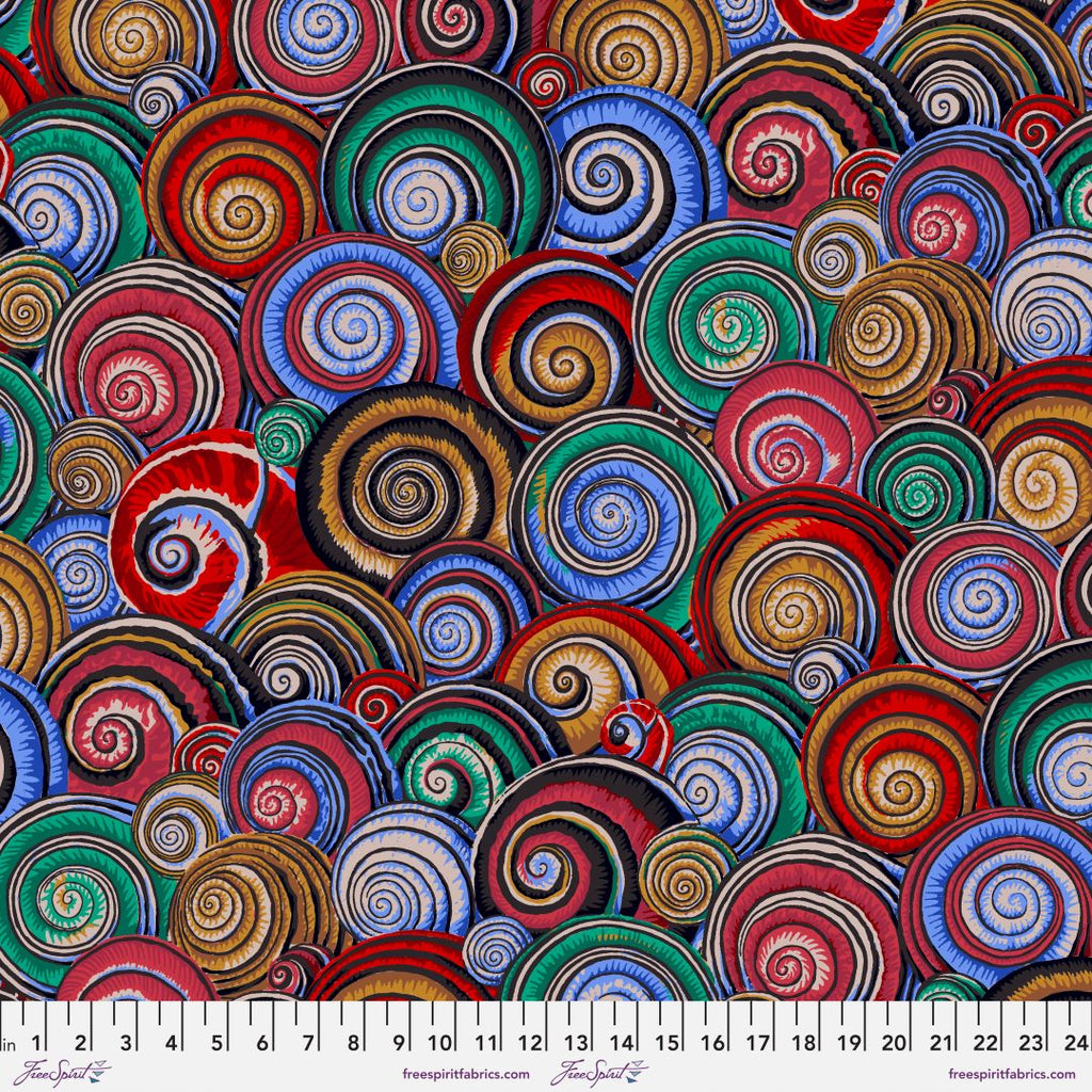 KAFFE FASSETT - KFC FEBRUARY 2022 - Spiral Shells, Dark - Artistic Quilts with Color