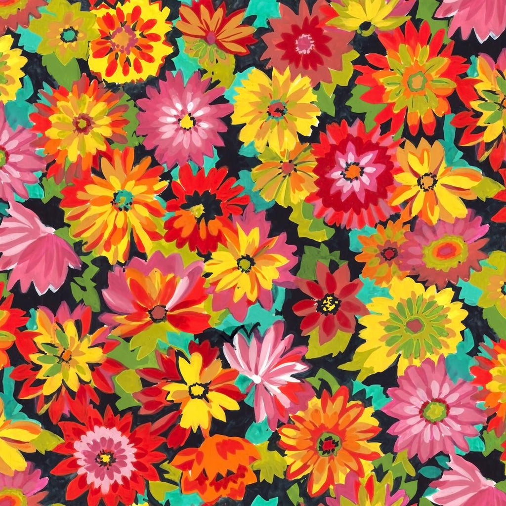 SARAH CAMPBELL - FRESH PICKED - Dahlia Garden, Warm - Artistic Quilts with Color