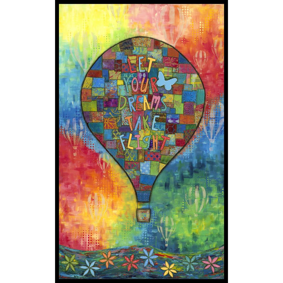 SUE PENN - UP, UP & AWAY - Dreams Take Flight, Panel - Artistic Quilts with Color