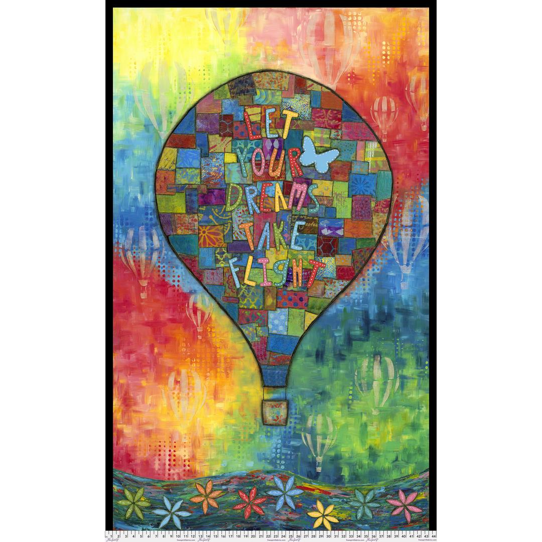 SUE PENN - UP, UP & AWAY - Dreams Take Flight, Panel - Artistic Quilts with Color