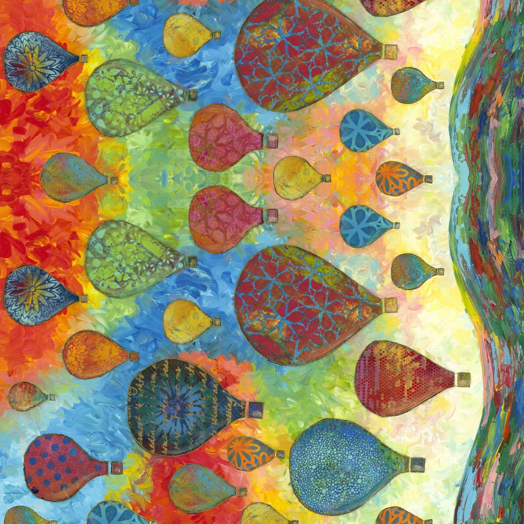 SUE PENN - UP, UP & AWAY - Balloon Festival, Multi - Artistic Quilts with Color