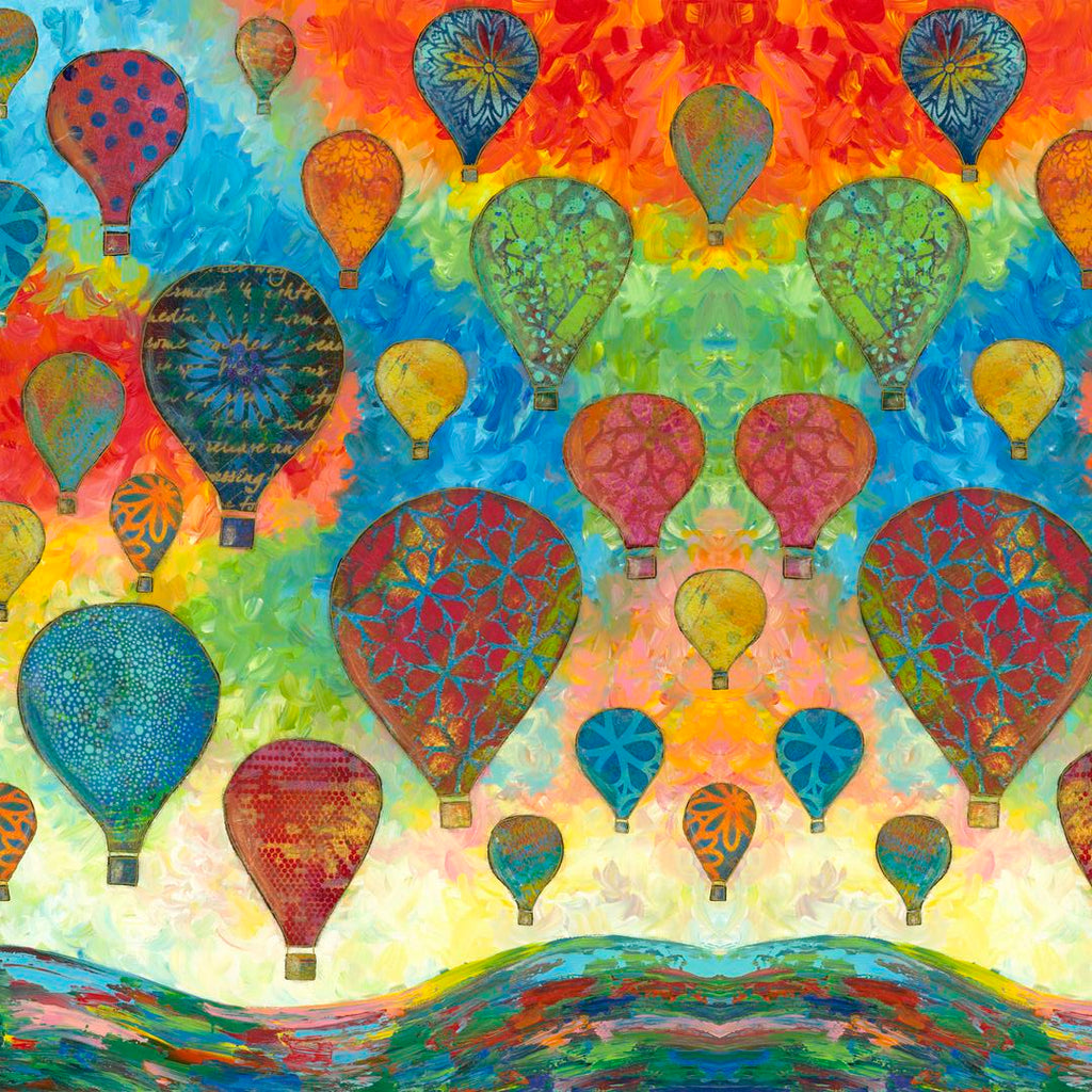 SUE PENN - UP, UP & AWAY - Balloon Festival, Multi - Artistic Quilts with Color