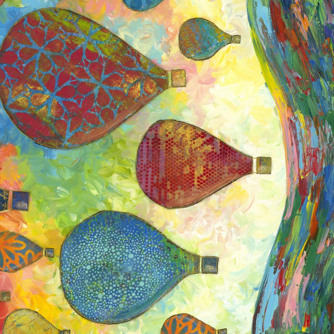 SUE PENN - UP, UP & AWAY - Balloon Festival, Multi - Artistic Quilts with Color