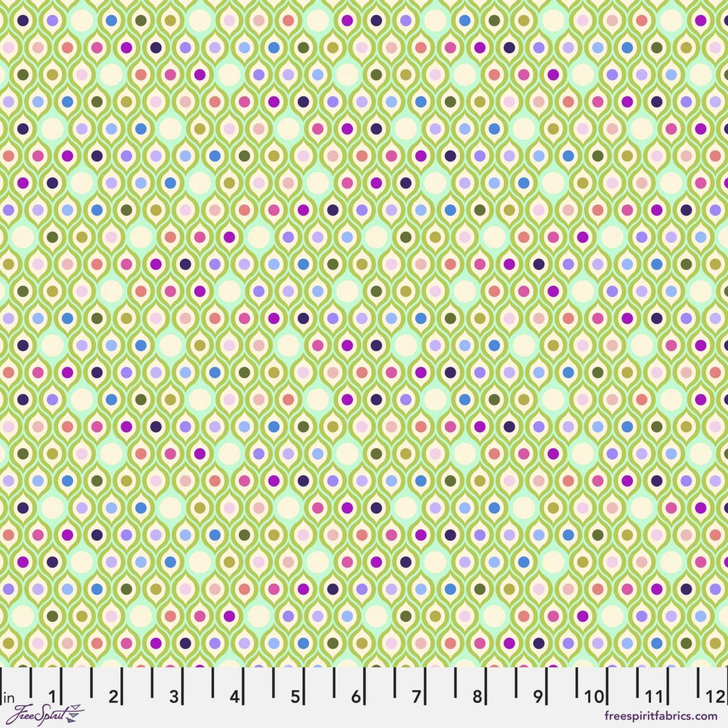 TULA PINK - PARISVILLE DÉJÀ VU - Eye Drops, Mint - Artistic Quilts with Color