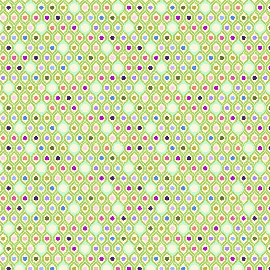 TULA PINK - PARISVILLE DÉJÀ VU - Eye Drops, Mint - Artistic Quilts with Color