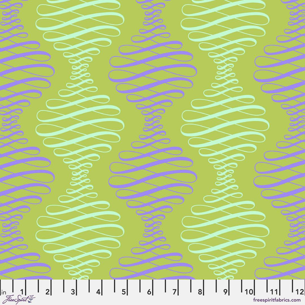 TULA PINK - PARISVILLE DÉJÀ VU - Spencer Stripe, Pistachio - Artistic Quilts with Color