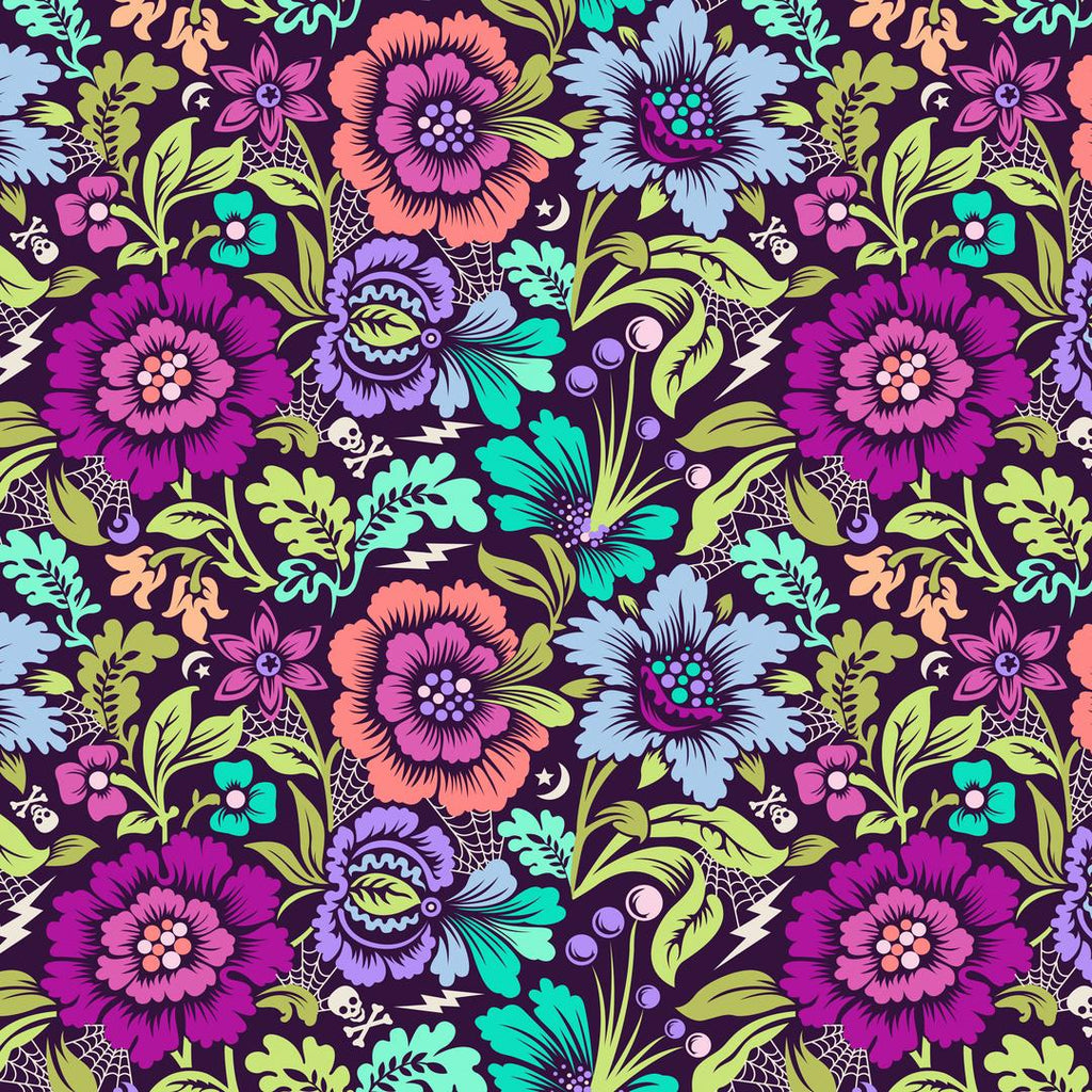 TULA PINK - NIGHTSHADE, Spider Blossom, Equinox