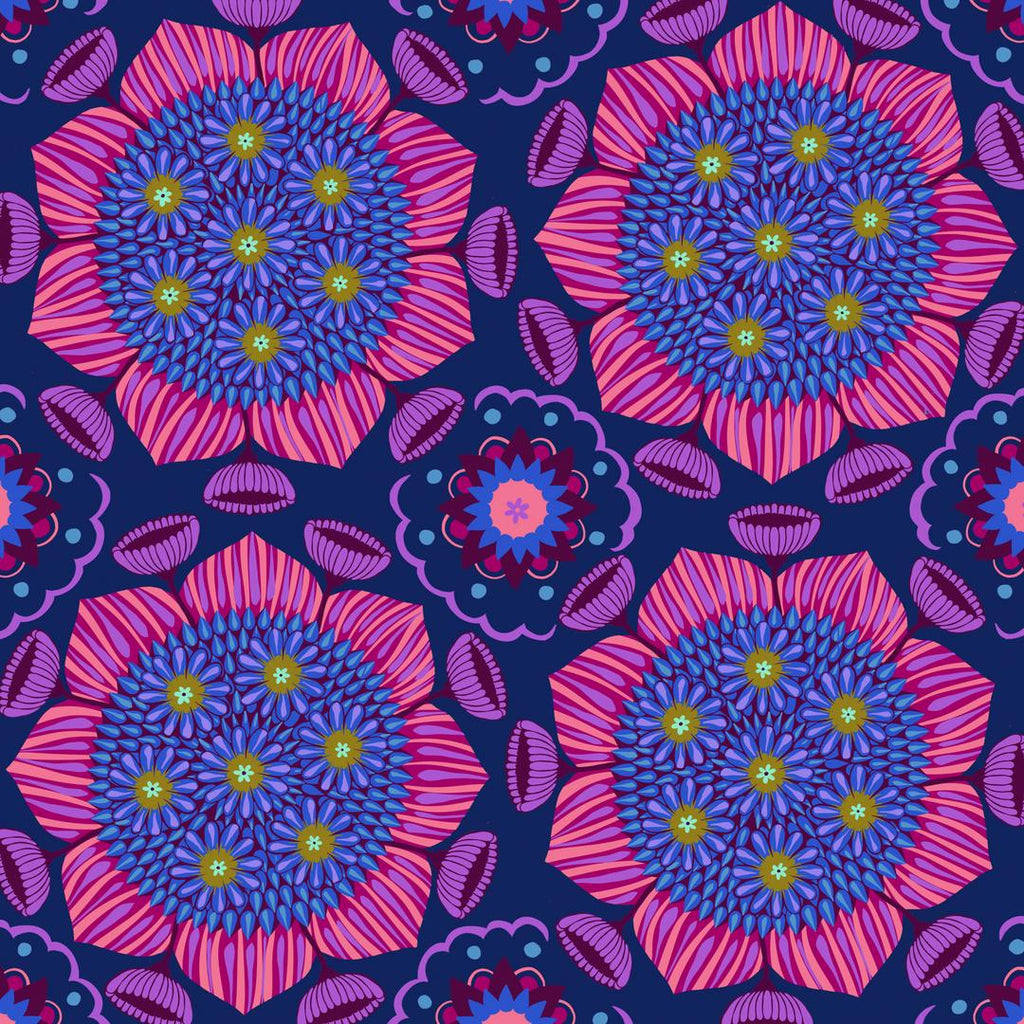 Anna Maria - BRAVE - Surprise, Navy 108" QUILT BACK 