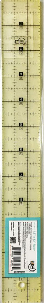 QUILTERS SELECT - Non-Slip Ruler 1.5 in x 12 in - Artistic Quilts with Color