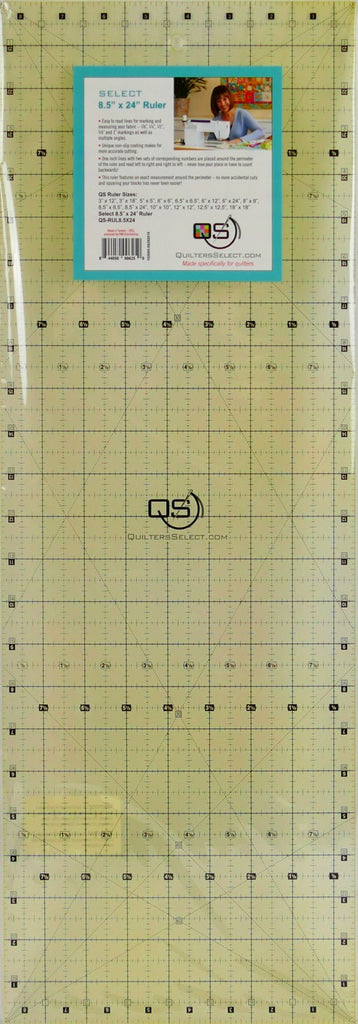 QUILTERS SELECT - Non-Slip Ruler 8.5" x 24"