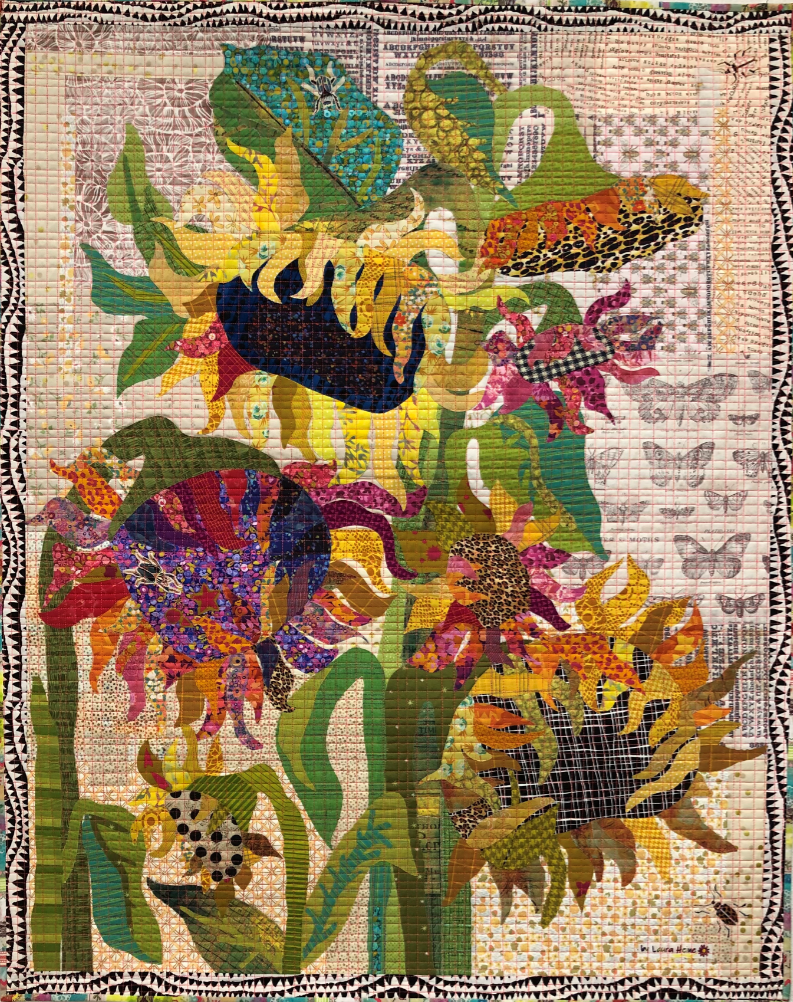 LAURA HEINE - SUNFLOWERS Collage Pattern - Artistic Quilts with Color