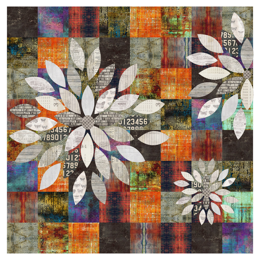 CABIN IN THE WOODS - SCRAP PETAL GARDEN PATTERN - Artistic Quilts with Color