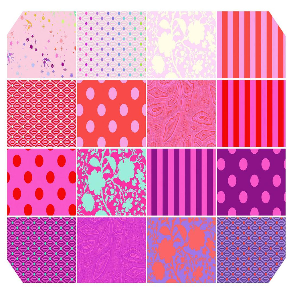 TULA PINK - TRUE COLORS - FLAMINGO Fat Quarter Bundle - Artistic Quilts with Color