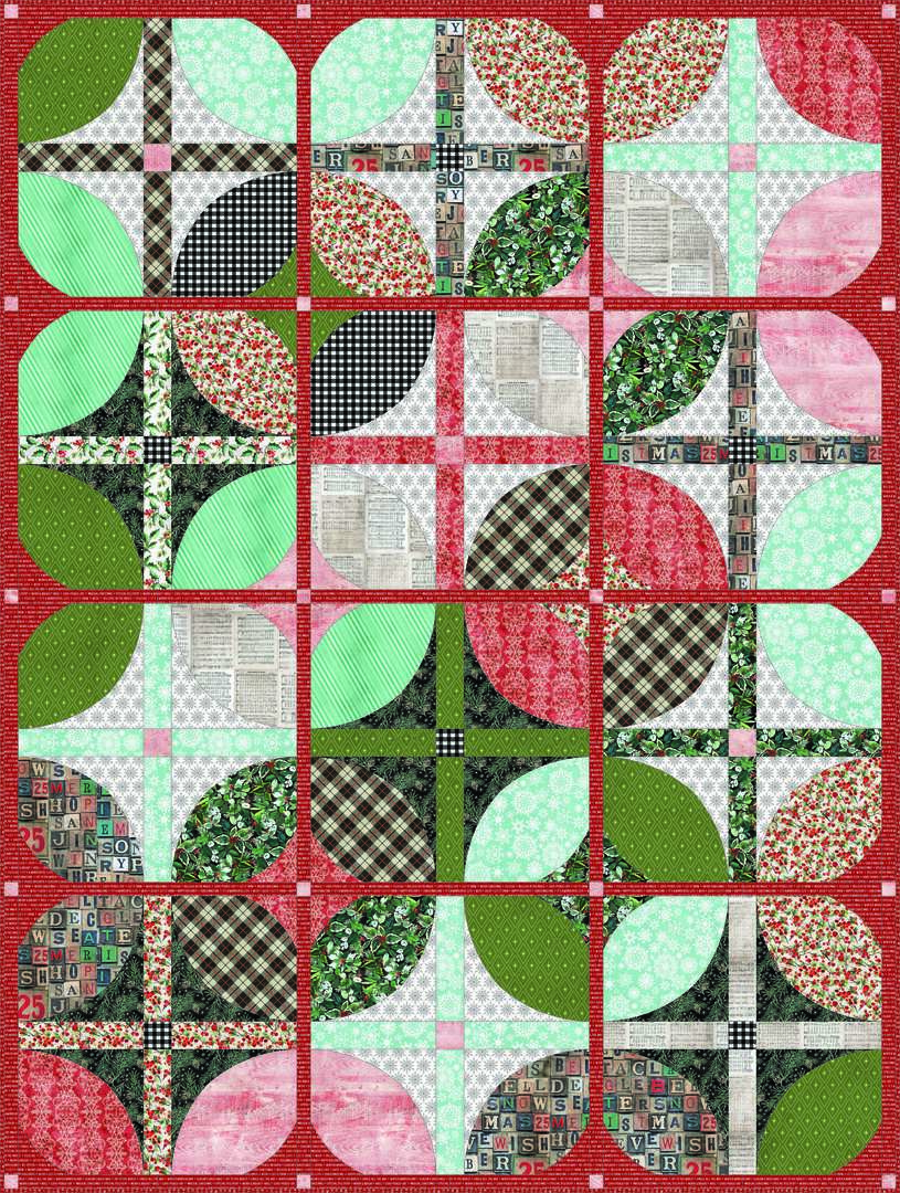 Tim Holtz - CHRISTMASTIME - Courtyard Quilt kit - Artistic Quilts with Color