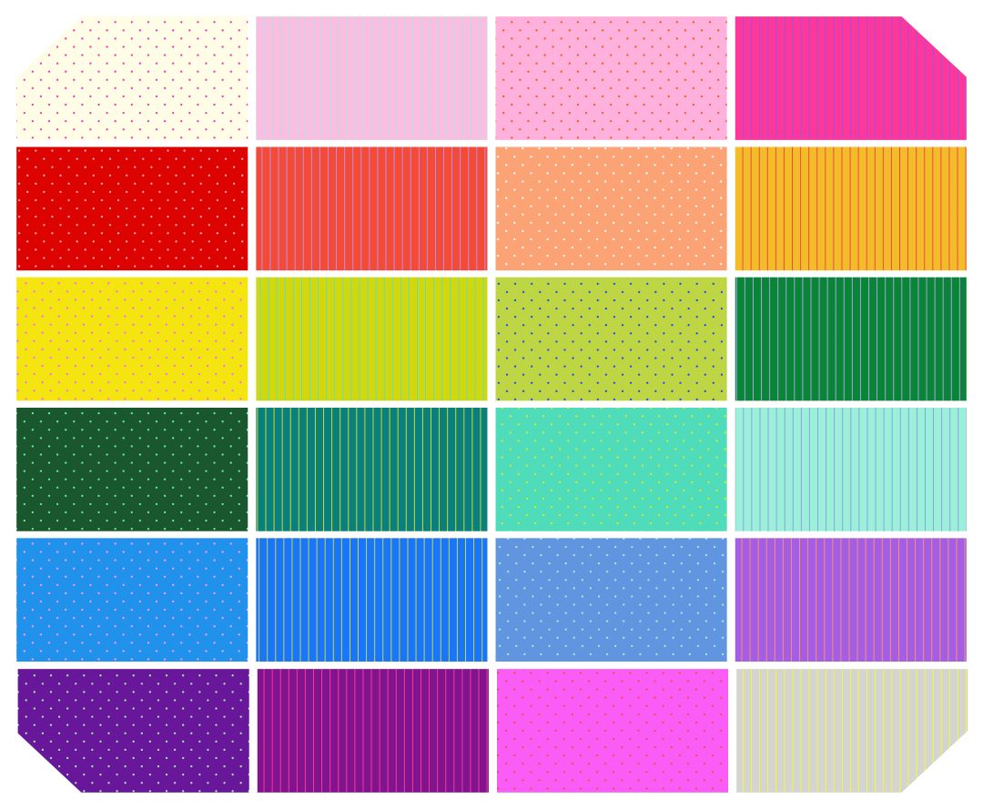 TULA PINK - TINY TRUE COLORS - Fat Quarter Bundle - Artistic Quilts with Color