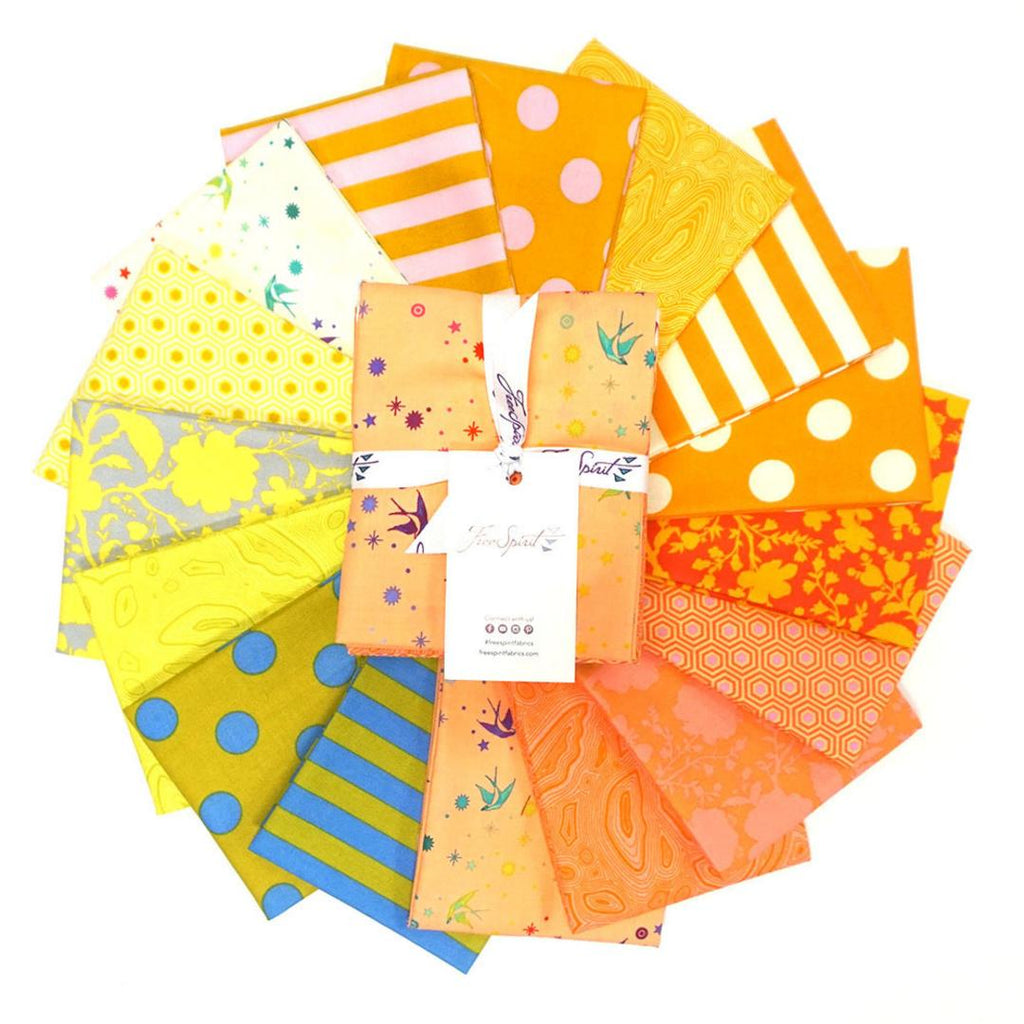 TULA PINK - TRUE COLORS - GOLDFISH Fat Quarter Bundle - Artistic Quilts with Color