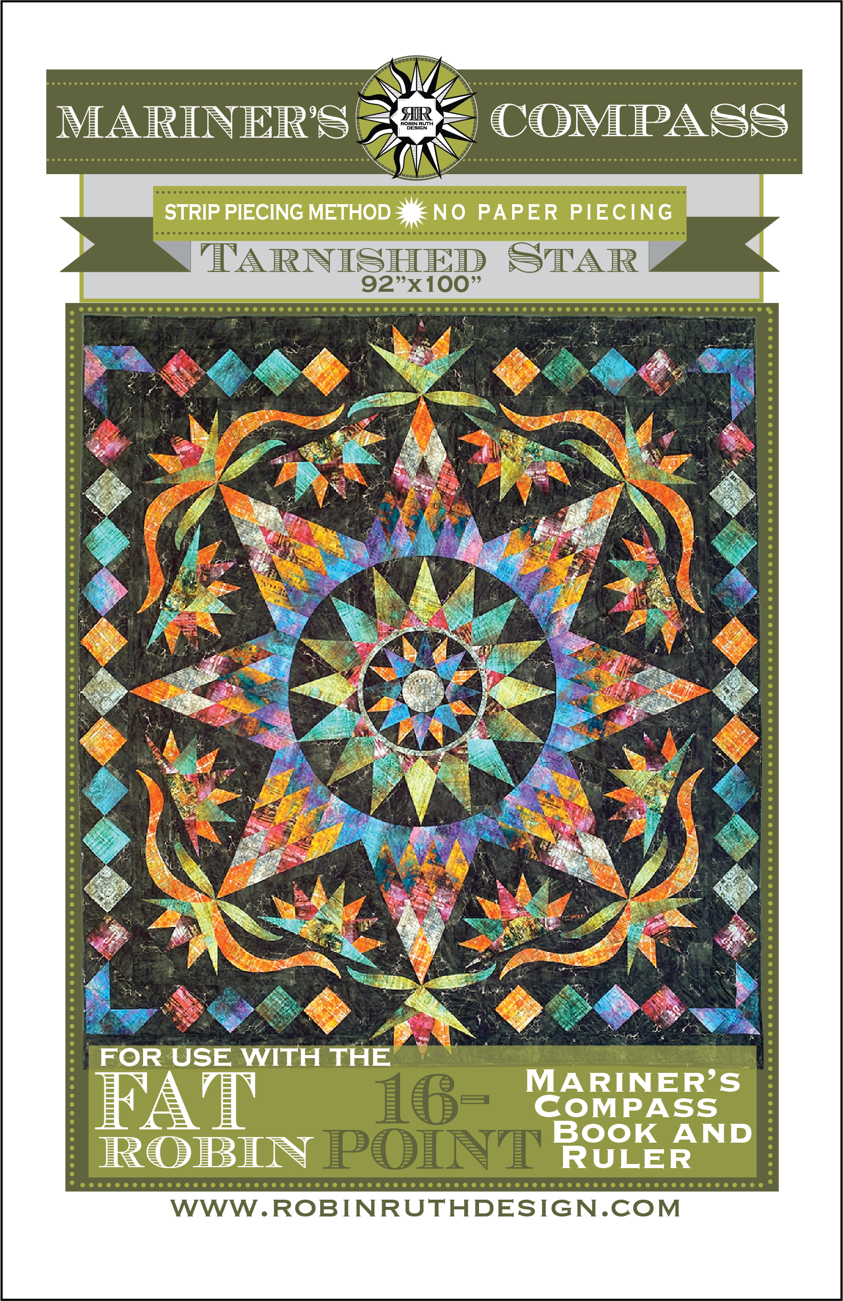 ROBIN RUTH - TARNISHED STAR PATTERN - Artistic Quilts with Color