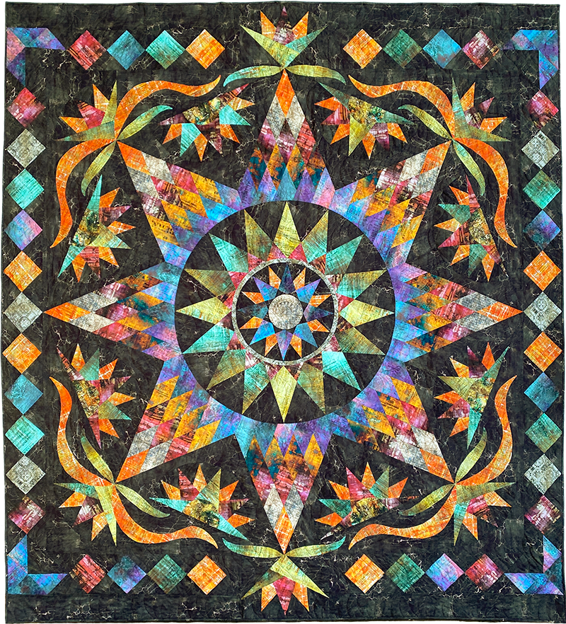 ROBIN RUTH - TARNISHED STAR PATTERN - Artistic Quilts with Color
