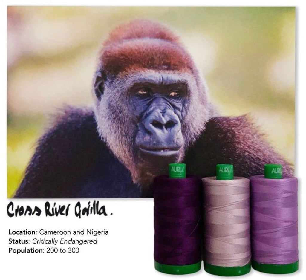 AURIFIL - Thread Color Builder 2021: October - Cross River Gorilla - Artistic Quilts with Color