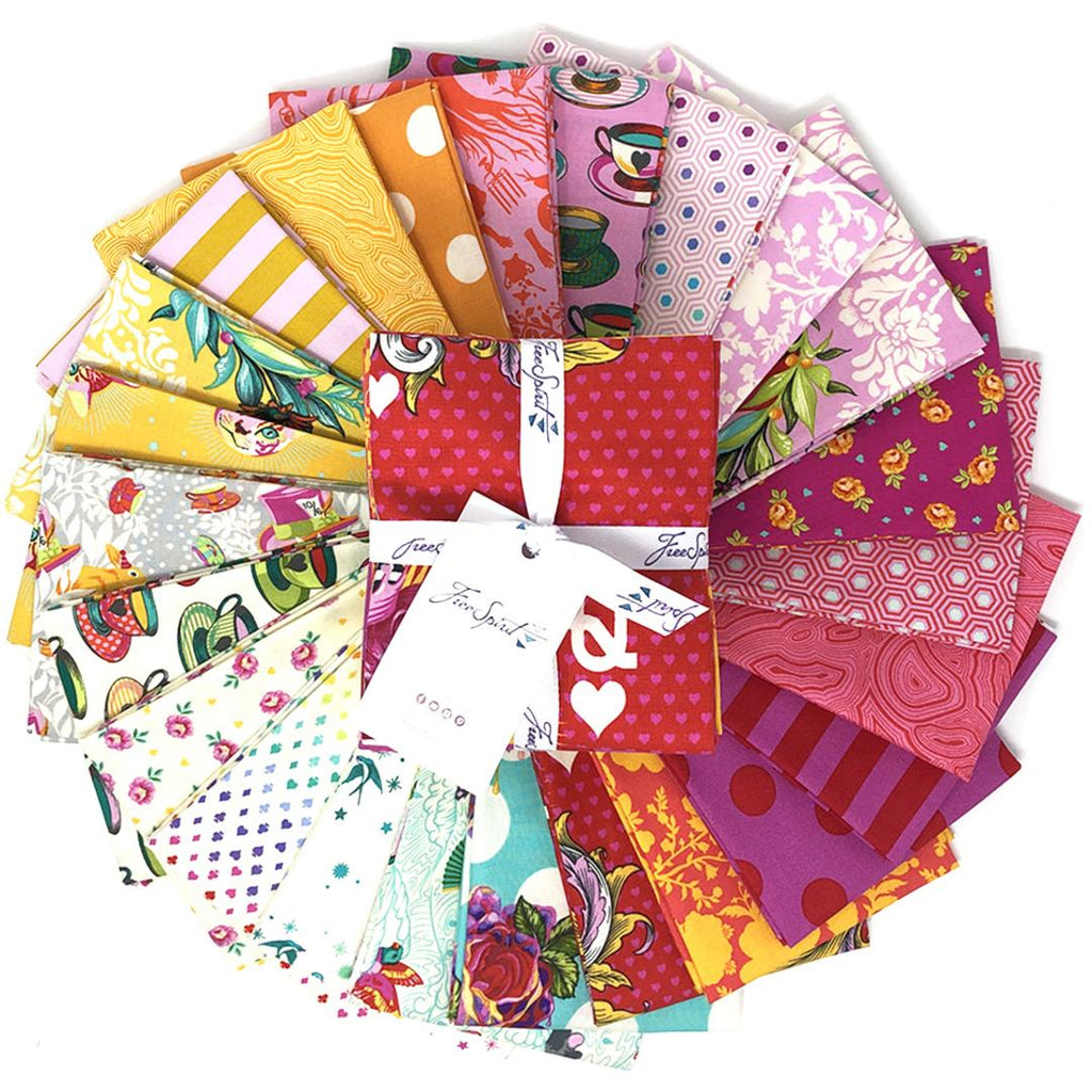 TULA PINK - CURIOSER AND CURIOSER - Wonder, Fat Quarter Bundle - Artistic Quilts with Color