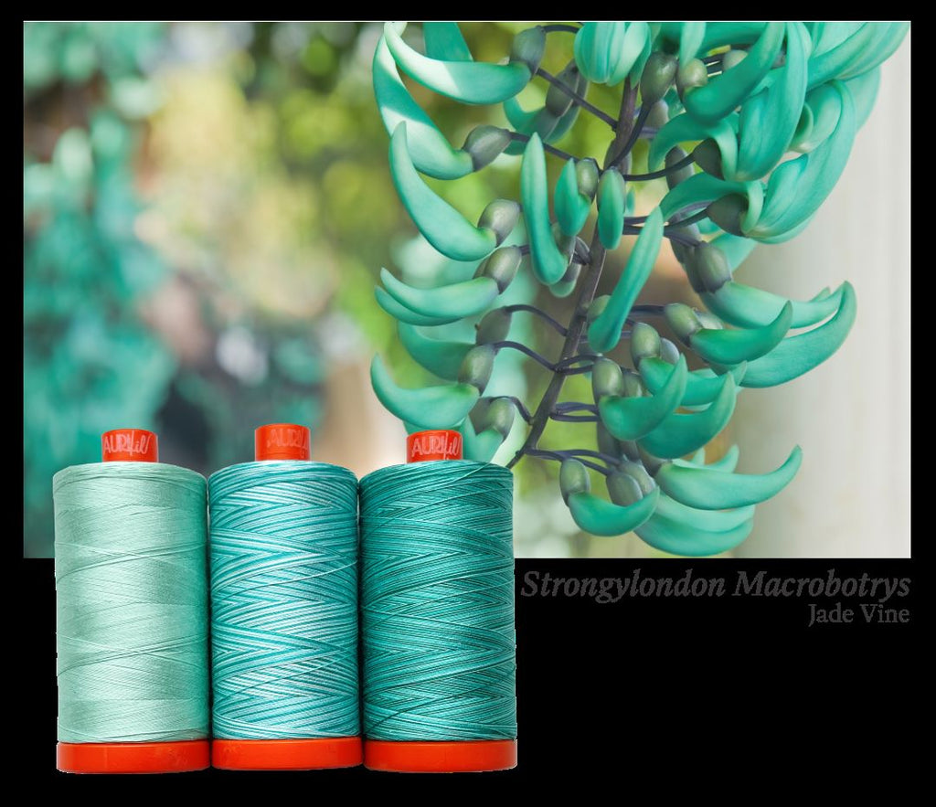 AURIFIL - Thread Color Builder 2022: AUGUST Strongylondon Macrobotrys - Jade Vine - Artistic Quilts with Color