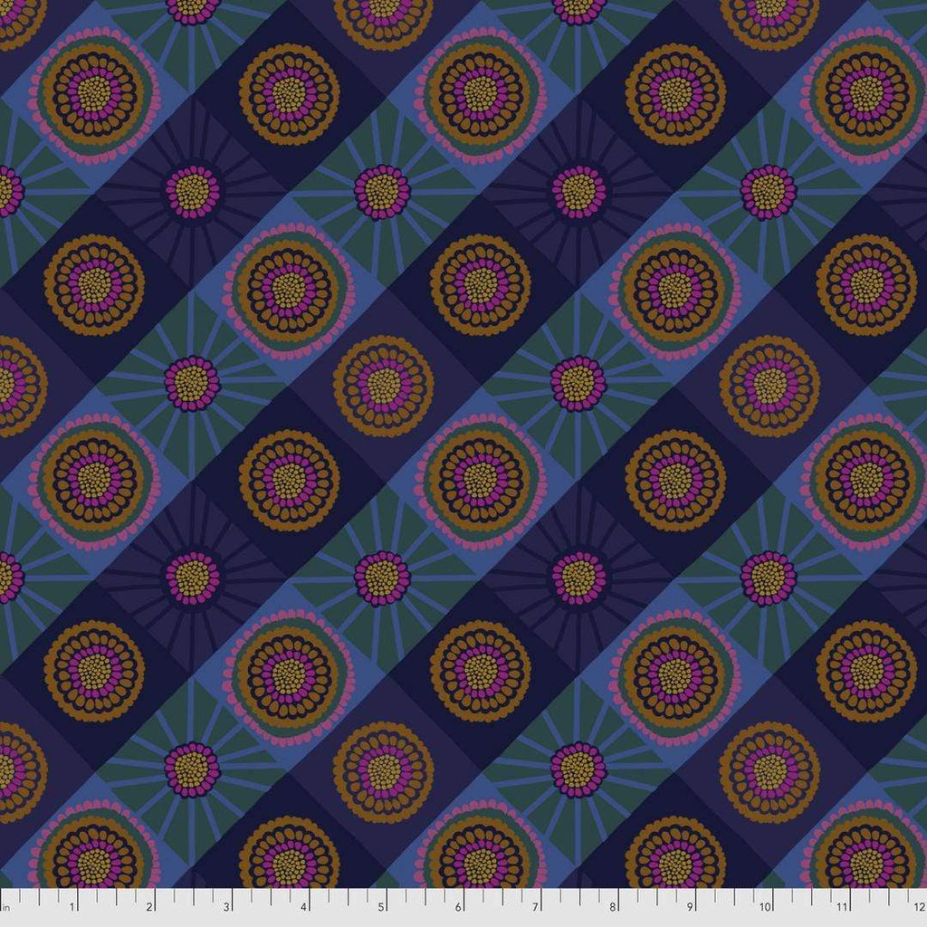 Artistic Quilts with Color Fabric Anna Maria Bright Eyes Cosmos, Ocean SKU# PWAH155.OCEAN SHIPPING MAY 2021
