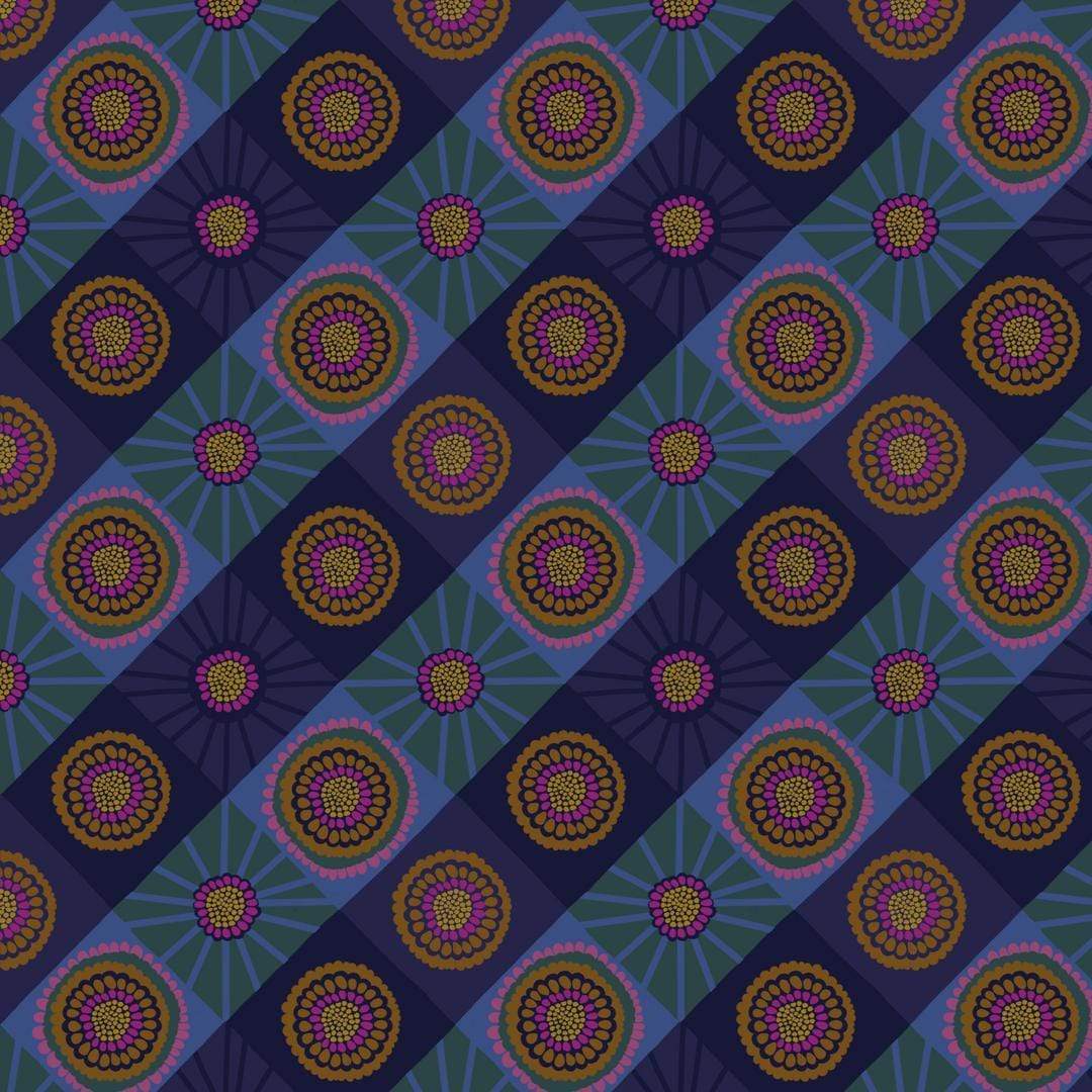 Artistic Quilts with Color Fabric Anna Maria Bright Eyes Cosmos, Ocean SKU# PWAH155.OCEAN SHIPPING MAY 2021