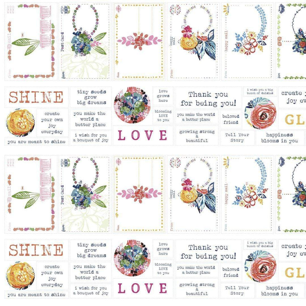Artistic Quilts with Color Fabric BOHO BLOOMS by Kelli May-Krenz, Boho Blooms Postcards - Multi SKU# PWKK021.MULTI SHIPPING SEPTEMBER 2021