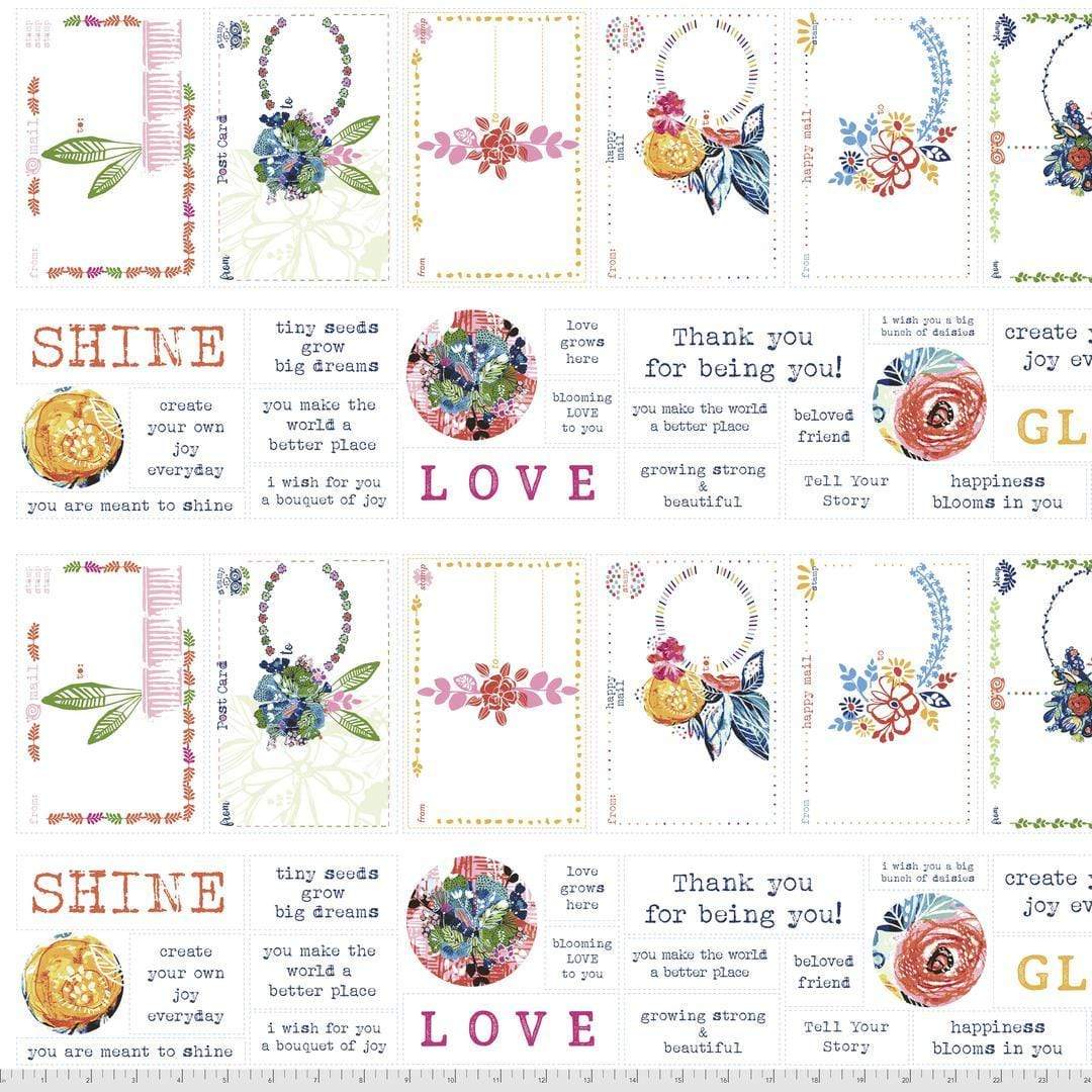 Artistic Quilts with Color Fabric BOHO BLOOMS by Kelli May-Krenz, Boho Blooms Postcards - Multi SKU# PWKK021.MULTI SHIPPING SEPTEMBER 2021