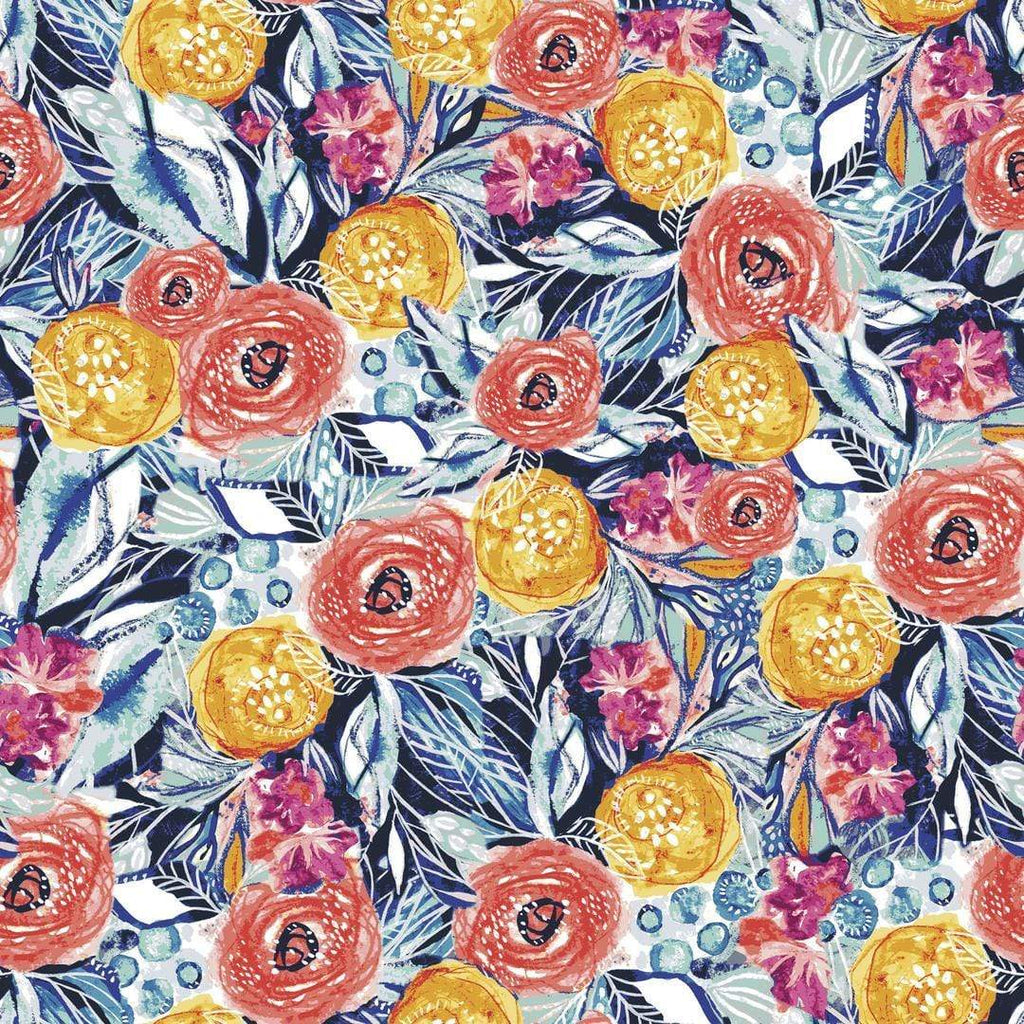 Artistic Quilts with Color Fabric BOHO BLOOMS by Kelli May-Krenz, Dancing Light - Multi SKU# PWKK028.MULTI SHIPPING SEPTEMBER 2021