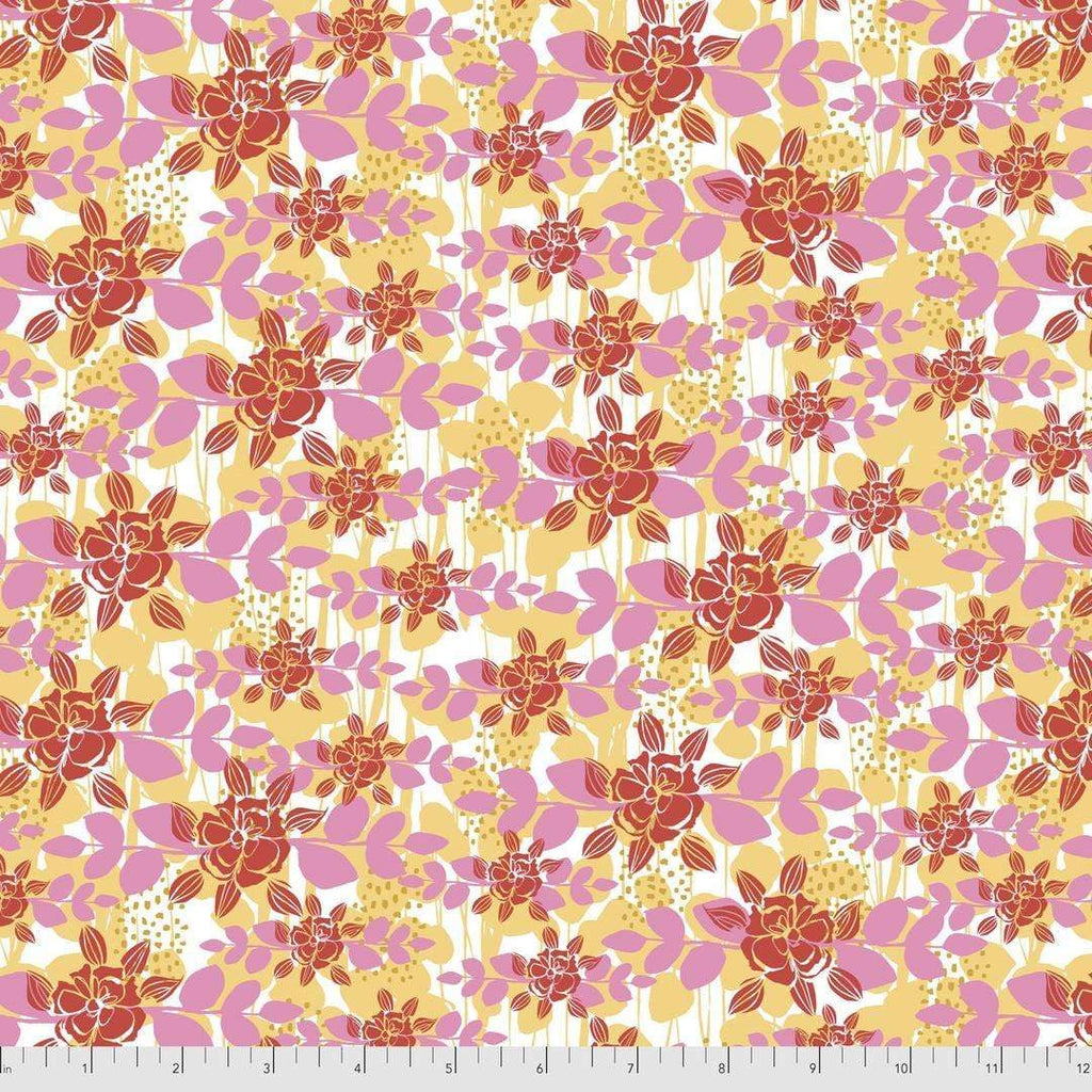 Artistic Quilts with Color Fabric BOHO BLOOMS by Kelli May-Krenz, Prairie - Red SKU# PWKK030.RED SHIPPING SEPTEMBER 2021