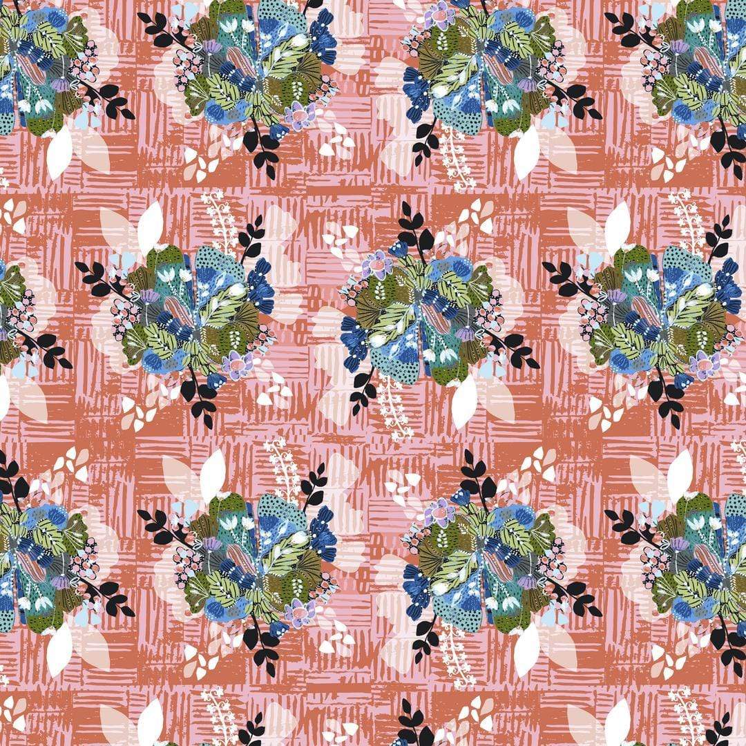 Artistic Quilts with Color Fabric BOHO BLOOMS by Kelli May-Krenz, Scatter Bouquets - Pink SKU# PWKK027.PINK SHIPPING SEPTEMBER 2021