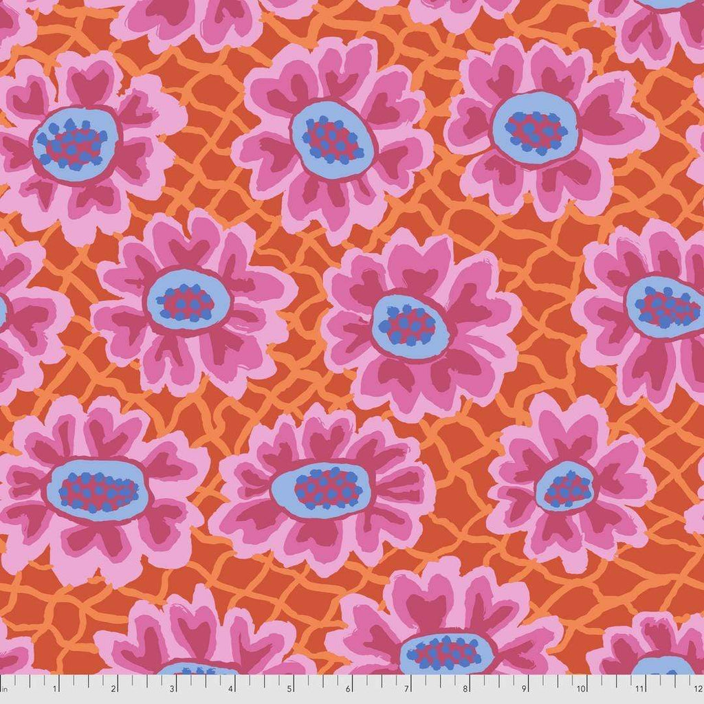 Artistic Quilts with Color Fabric Brandon Mably for the Kaffe Fassett Collective AUGUST 2021 Flower Net - RED SKU# PWBM081.RED SHIPPING SEPTEMBER 2021