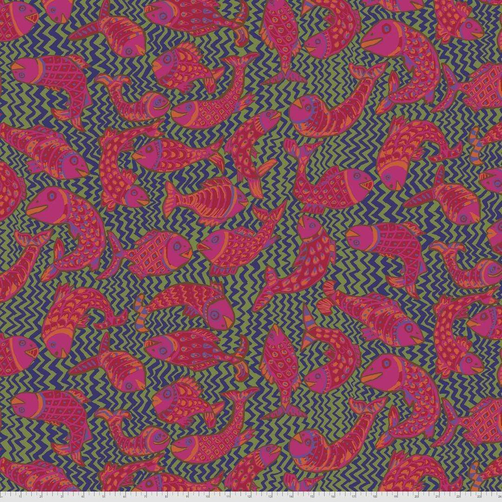 Artistic Quilts with Color Fabric Brandon Mably for the Kaffe Fassett Collective AUGUST 2021 Koi Polloi - GREEN SKU# PWBM079.GREEN SHIPPING SEPTEMBER 2021