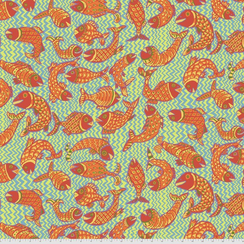 Artistic Quilts with Color Fabric Brandon Mably for the Kaffe Fassett Collective AUGUST 2021 Koi Polloi - YELLOW SKU# PWBM079.YELLOW SHIPPING SEPTEMBER 2021