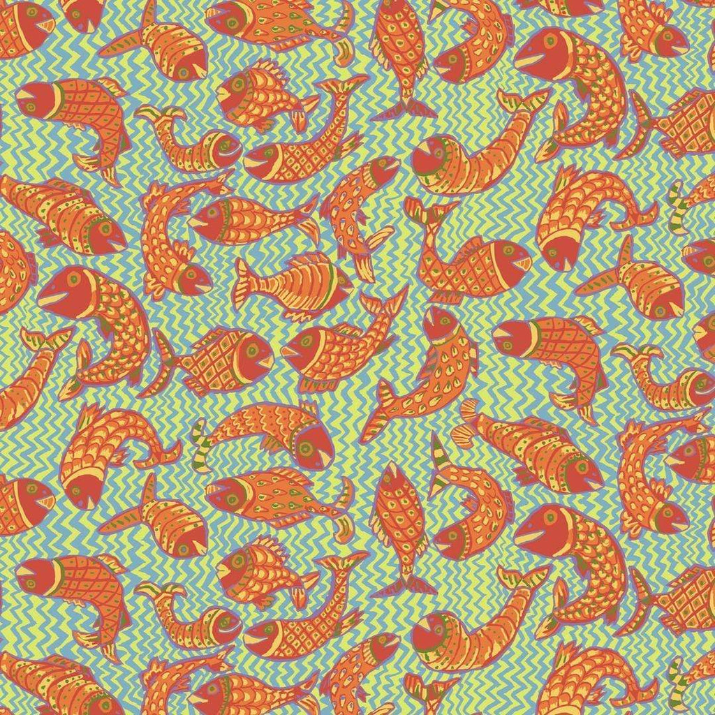 Artistic Quilts with Color Fabric Brandon Mably for the Kaffe Fassett Collective AUGUST 2021 Koi Polloi - YELLOW SKU# PWBM079.YELLOW SHIPPING SEPTEMBER 2021