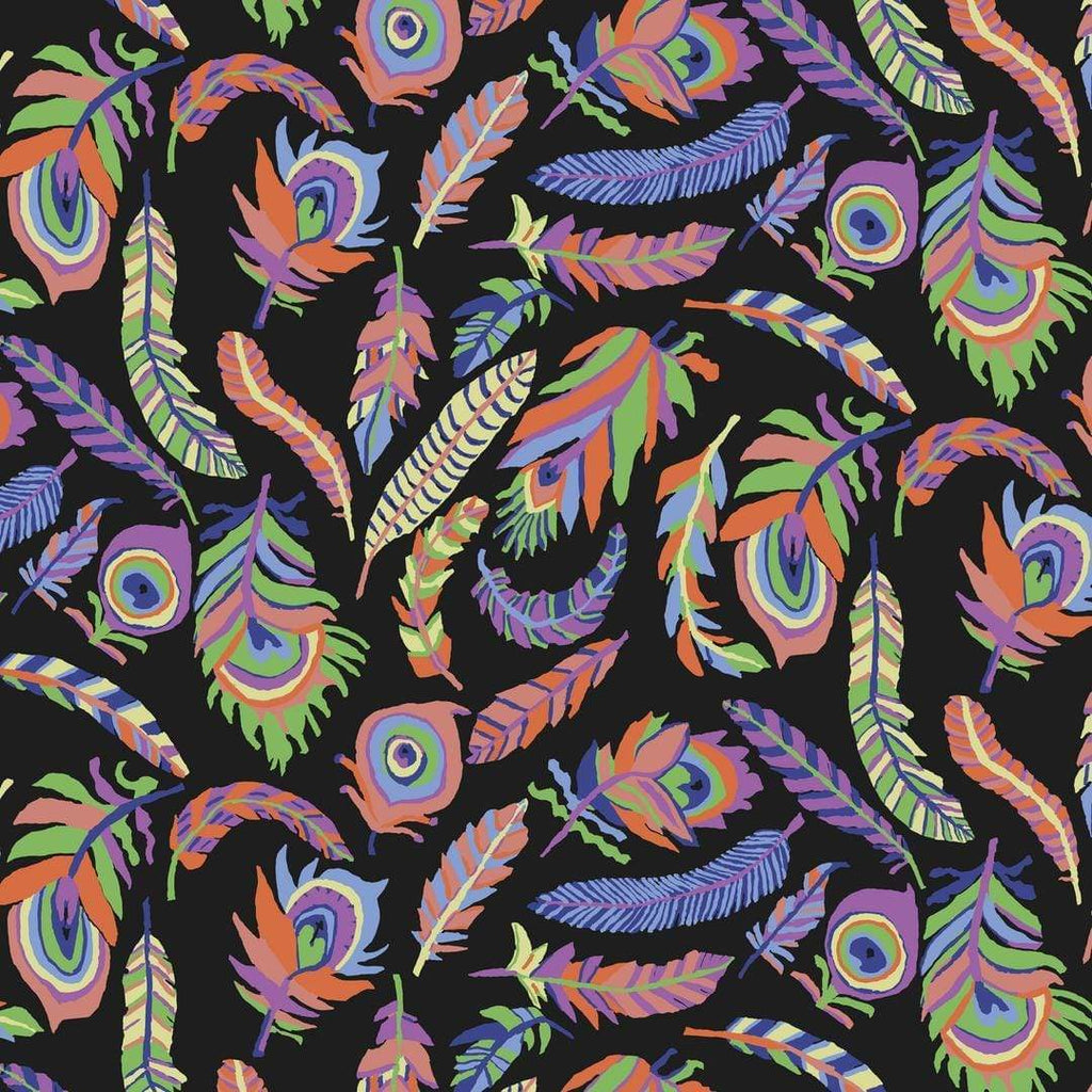 Artistic Quilts with Color Fabric Brandon Mably for the Kaffe Fassett Collective AUGUST 2021 Tickle My Fancy - BLACK SKU# PWBM080.BLACK SHIPPING SEPTEMBER 2021