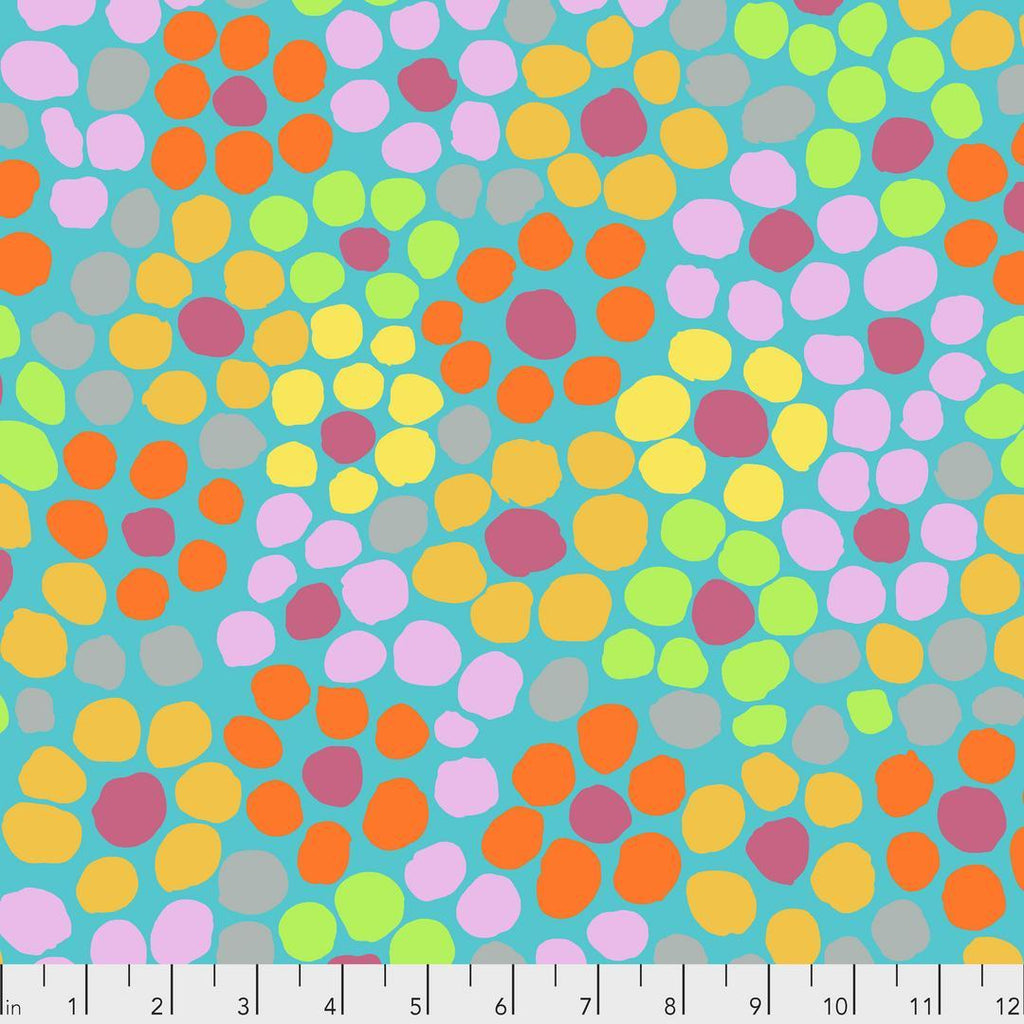 Artistic Quilts with Color Fabric Brandon Mably for the Kaffe Fassett Collective Flower Dot - Aqua SKU# PWBM077.AQUA