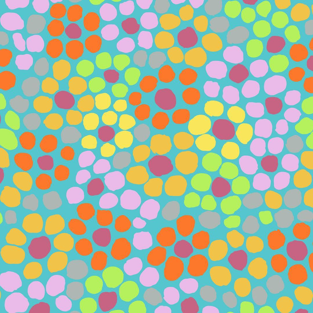 Artistic Quilts with Color Fabric Brandon Mably for the Kaffe Fassett Collective Flower Dot - Aqua SKU# PWBM077.AQUA