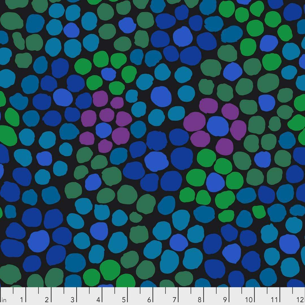 Artistic Quilts with Color Fabric Brandon Mably for the Kaffe Fassett Collective Flower Dot - Black SKU# PWBM077.BLACK
