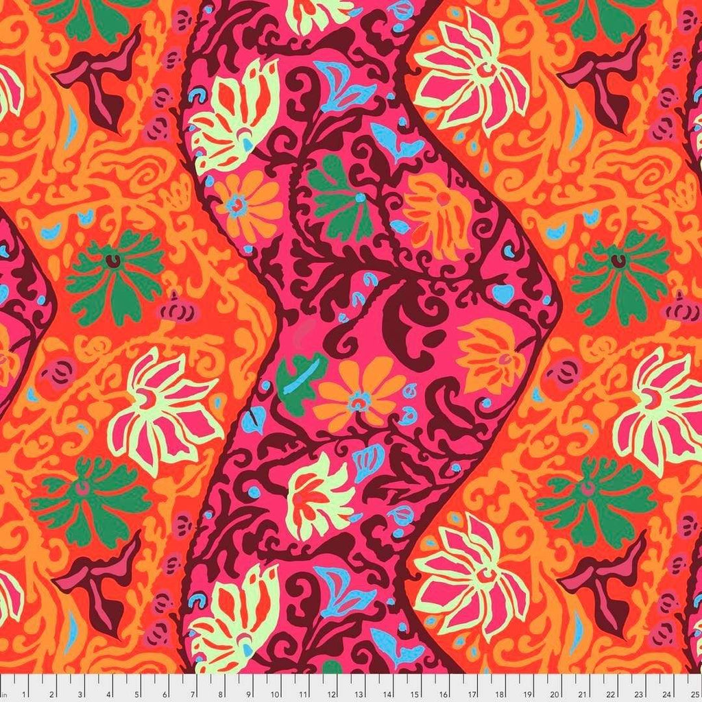 Artistic Quilts with Color Fabric Brandon Mably for the Kaffe Fassett Collective Stash Bali Brocade - Red Yardage SKU# PWBM069.RED