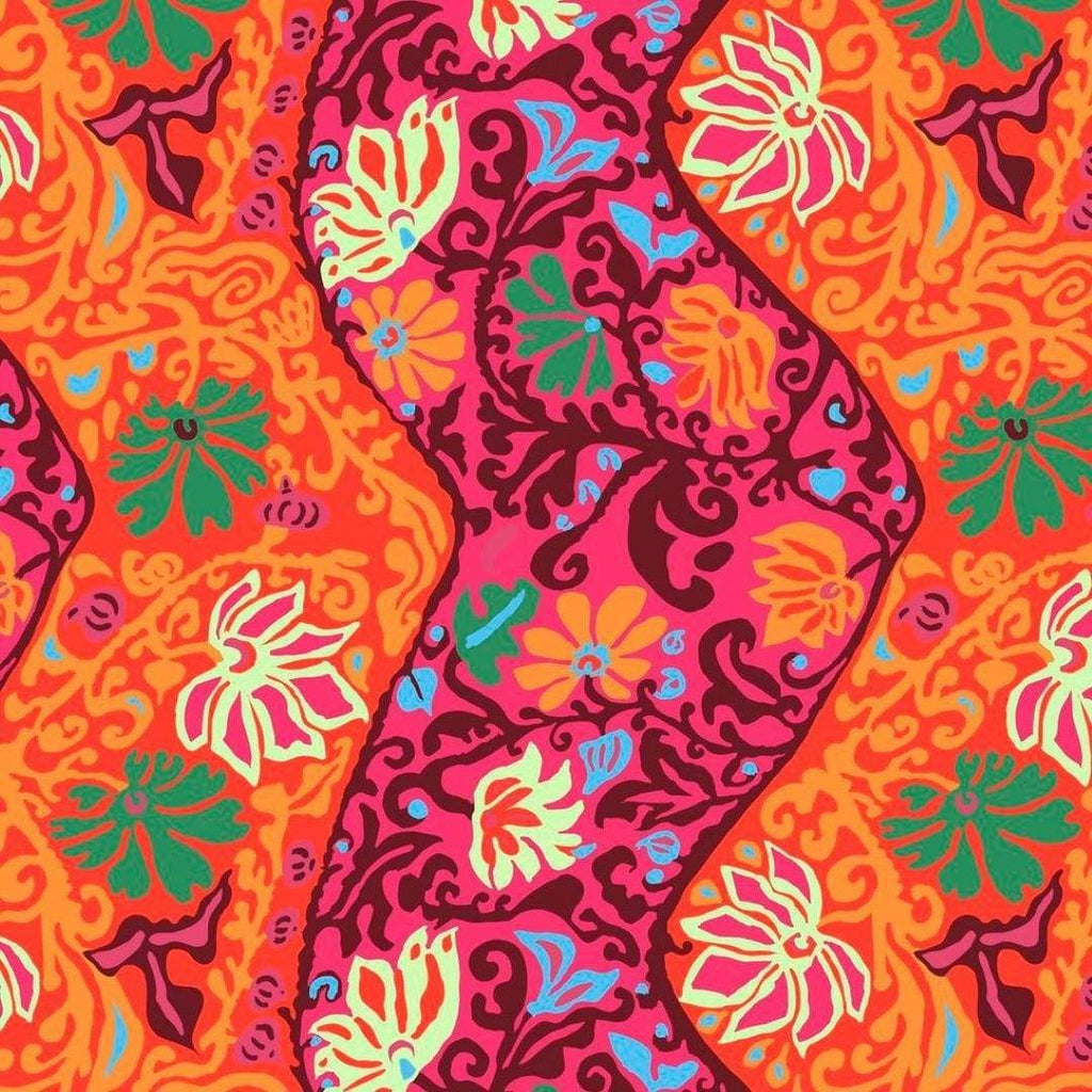 Artistic Quilts with Color Fabric Brandon Mably for the Kaffe Fassett Collective Stash Bali Brocade - Red Yardage SKU# PWBM069.RED